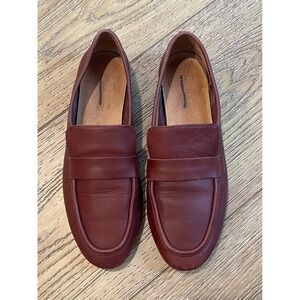 Madewell The Corinne Loafer Cabernet Burgundy Leather Penny Loafers NN049 Size 8